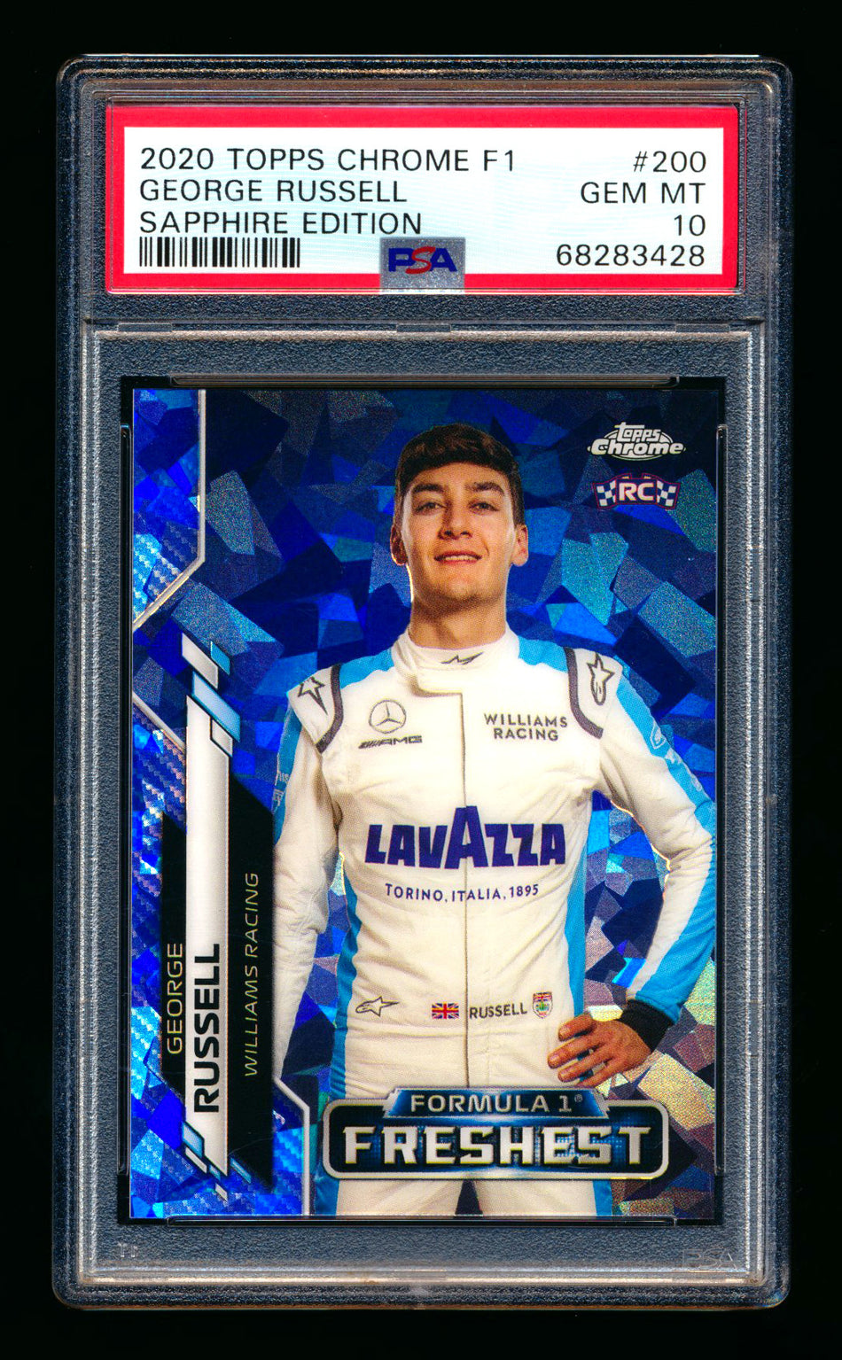 2020 Topps Chrome Sapphire F1 #200 George Russell RC Refractor PSA 10