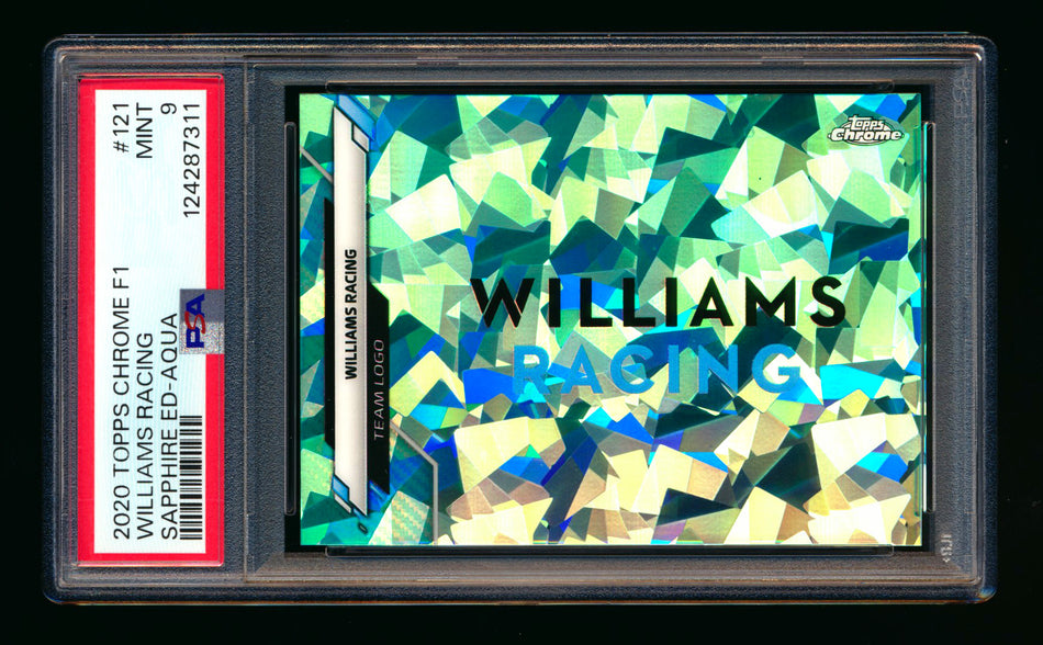 2020 Topps Chrome Sapphire F1 #121 Williams Team Logo RC Aqua Refractor #52/99 PSA 9