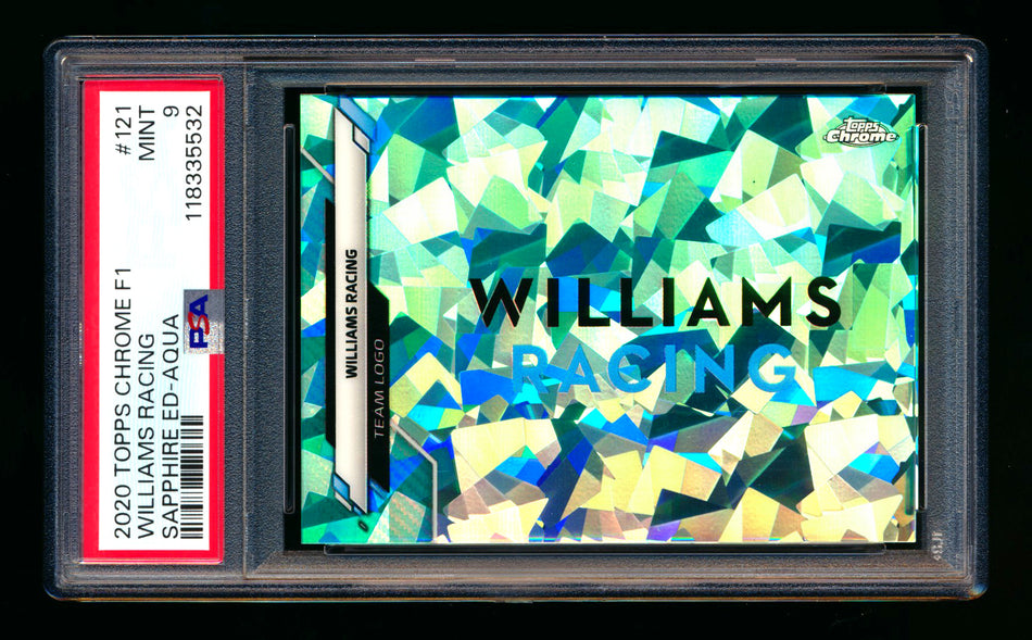 2020 Topps Chrome Sapphire F1 #121 Williams Team Logo RC Aqua Refractor #92/99 PSA 9