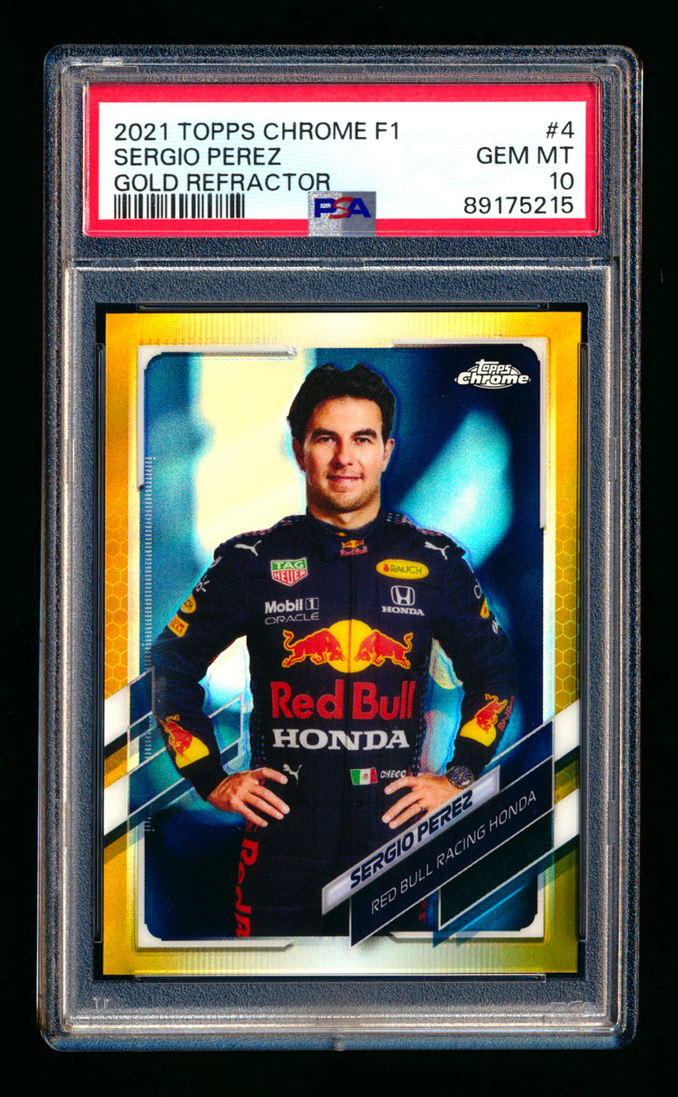 2021 Topps Chrome F1 #4 Segio Perez Gold Refractor Portrait #14/50 PSA 10