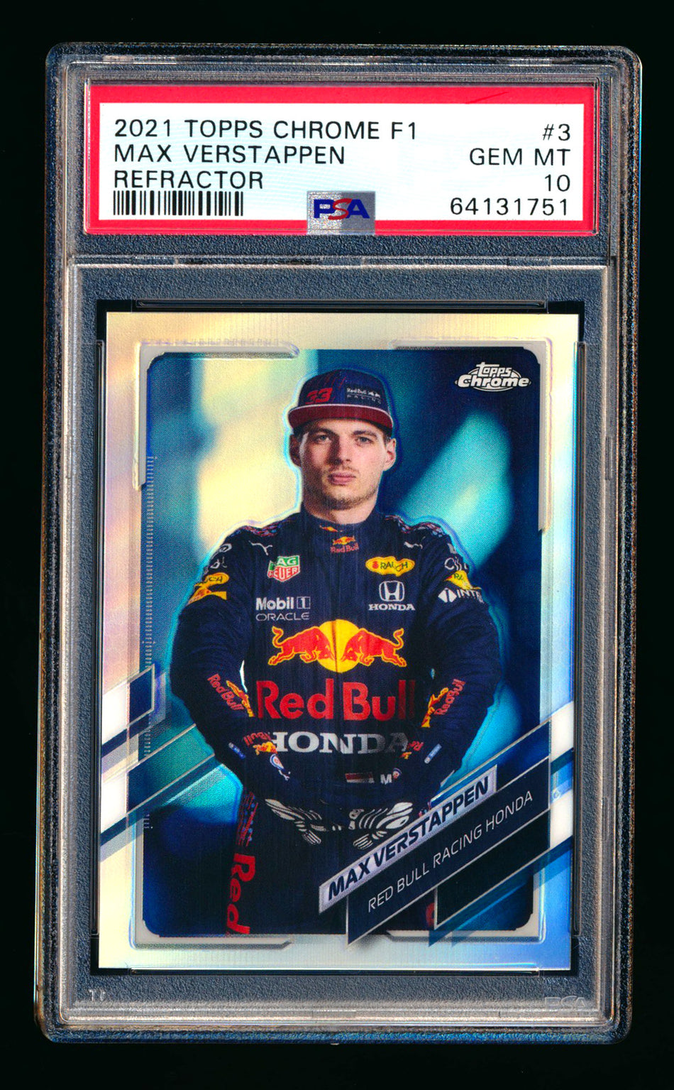 2021 Topps Chrome F1 #3 Max Verstappen Refractor Portrait PSA 10** (SOLD eBay - $119.00 - 5/28/2026) **