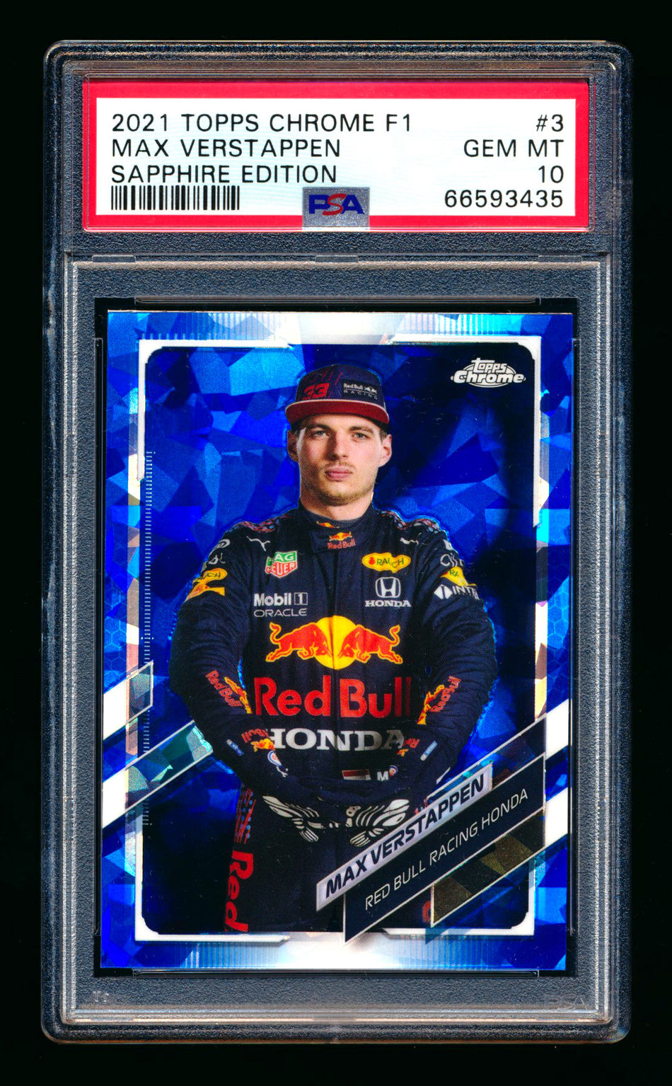 2021 Topps Chrome Sapphire F1 #3 Max Verstappen Refractor Portrait PSA 10 ** (SOLD eBay - $109.00 - 11/15/2025) **