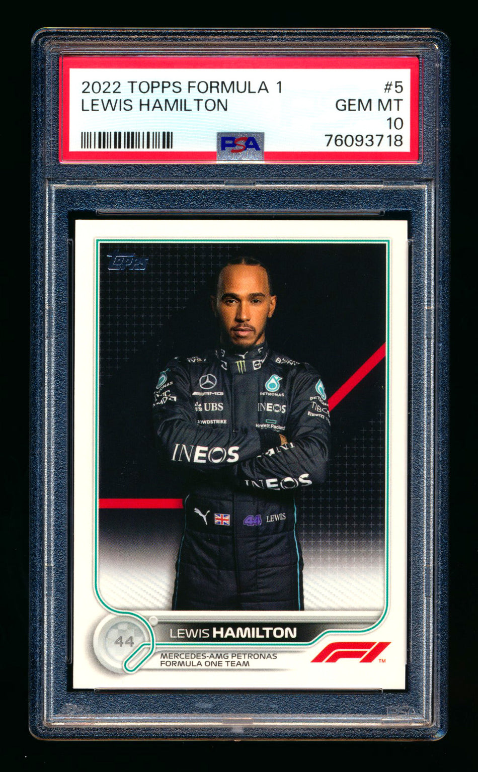 2022 Topps F1 #5 Lewis Hamilton Portrait PSA 10