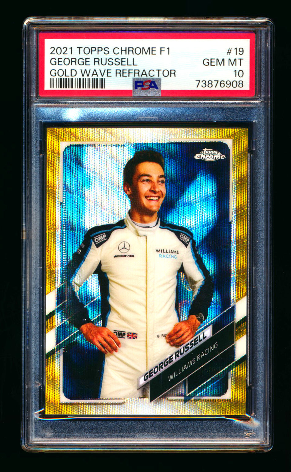 2021 Topps Chrome F1 #19 George Russell Gold Wave Refractor Portrait #31/50 PSA 10 ** (SOLD eBay - $149.00 - 3/8/2026) **