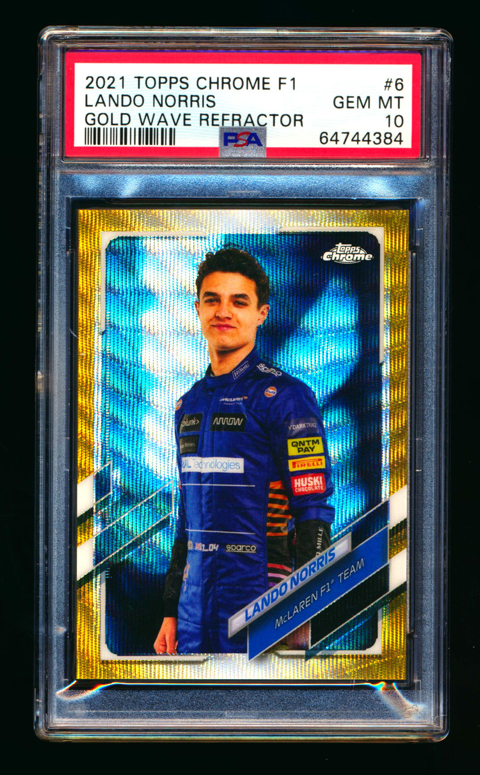 2021 Topps Chrome F1 #6 Lando Norris Gold Wave Refractor Portrait #39/50 PSA 10 ** (SOLD eBay - $179.00 - 12/4/2025) **