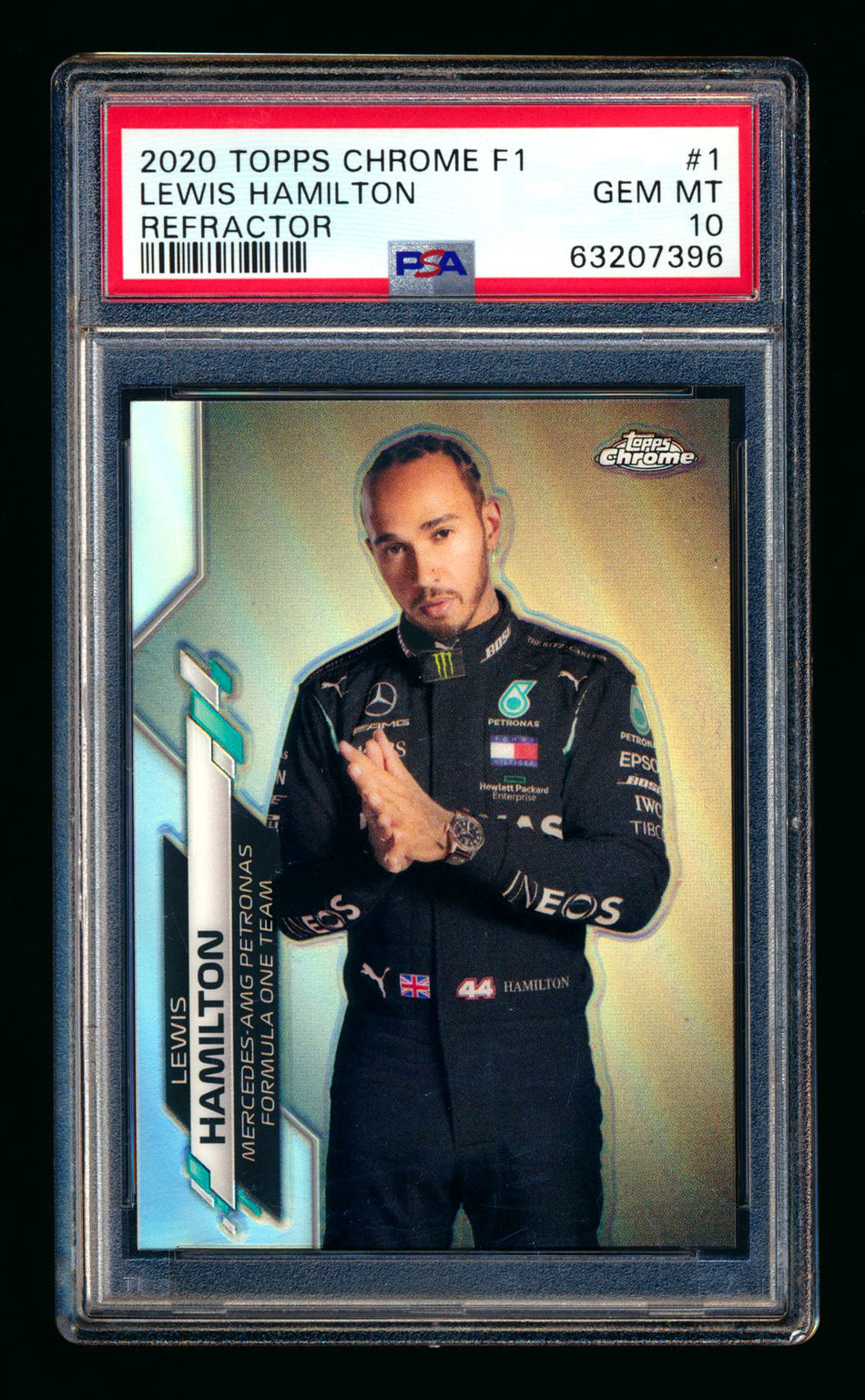 2020 Topps Chrome F1 #1 Lewis Hamilton RC Refractor Portrait PSA 10 ** (SOLD - $1,500.00 - 12/5/2025) **