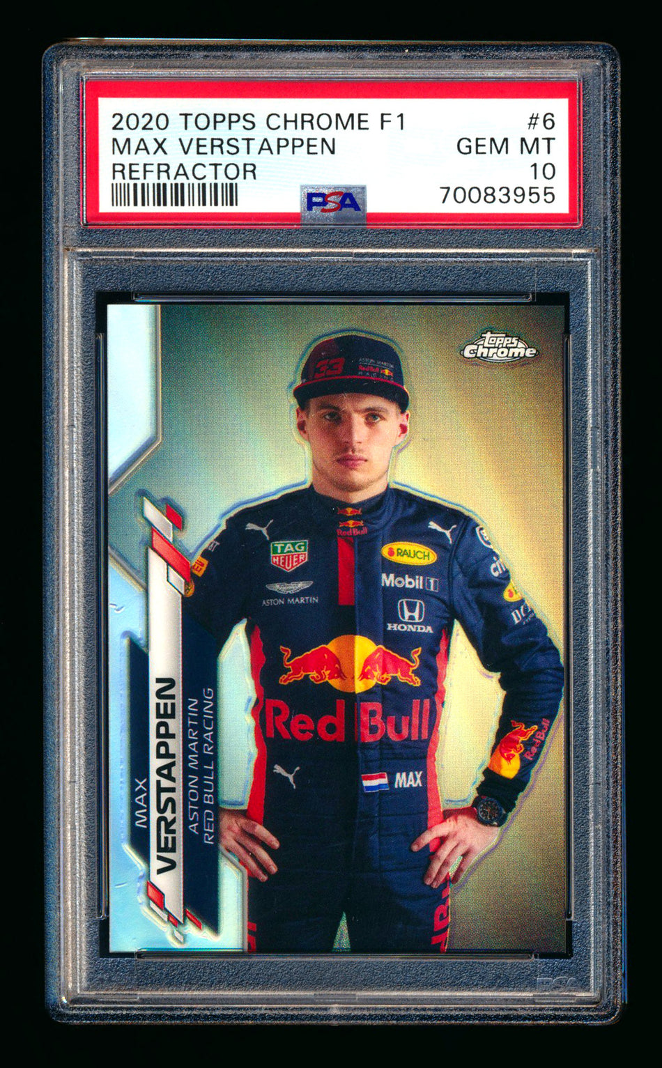 2020 Topps Chrome F1 #6 Max Verstappen RC Refractor Portrait PSA 10 ** (SOLD eBay - $1,395.00 - 1/8/2026) **