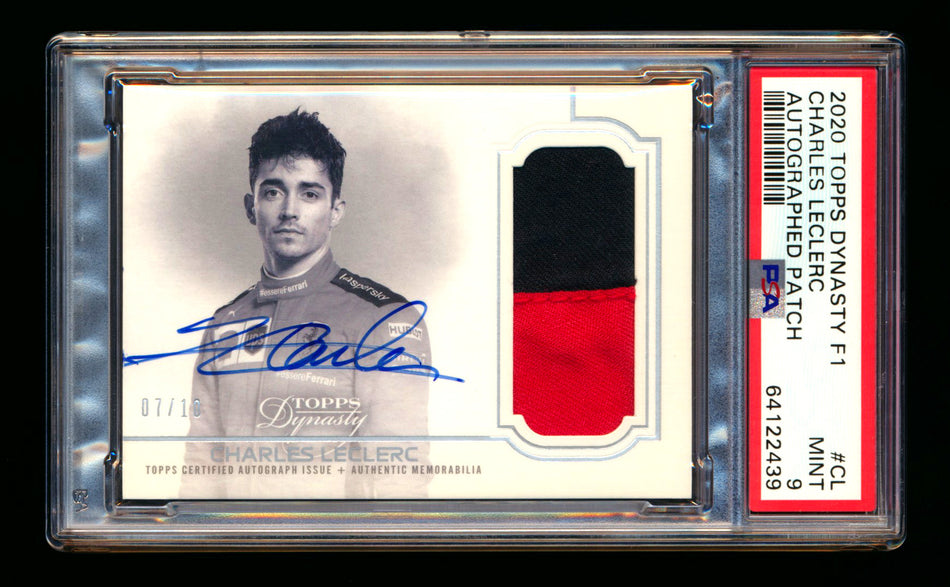 2020 Topps Dynasty F1 #DAP-CL Charles Leclerc ROOKIE Patch Autograph #07/10 PSA 9 Mint ** (SOLD - $8,000.00 - 12/29/2025) **