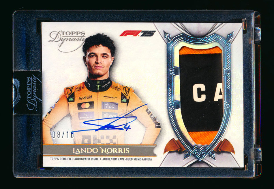 2025 Topps Dynasty F1 #DAP-LNOIII Lando Norris Patch Autograph #08/10
