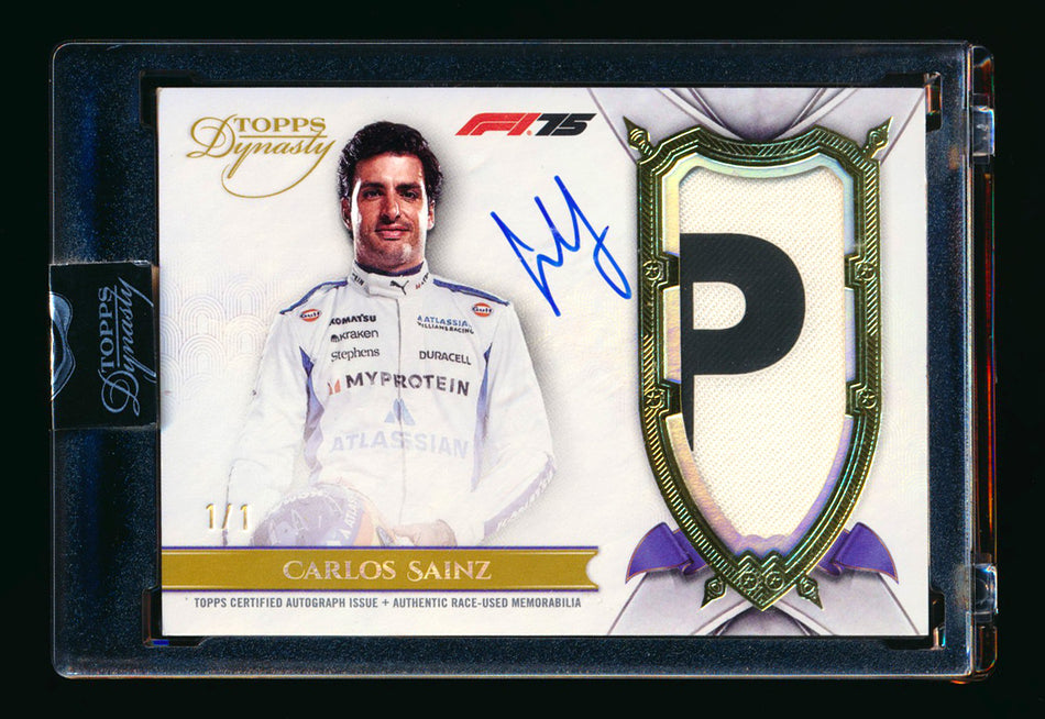 2025 Topps Dynasty F1 #DAP-CSAIII Carlos Sainz Gold Patch Autograph #1/1