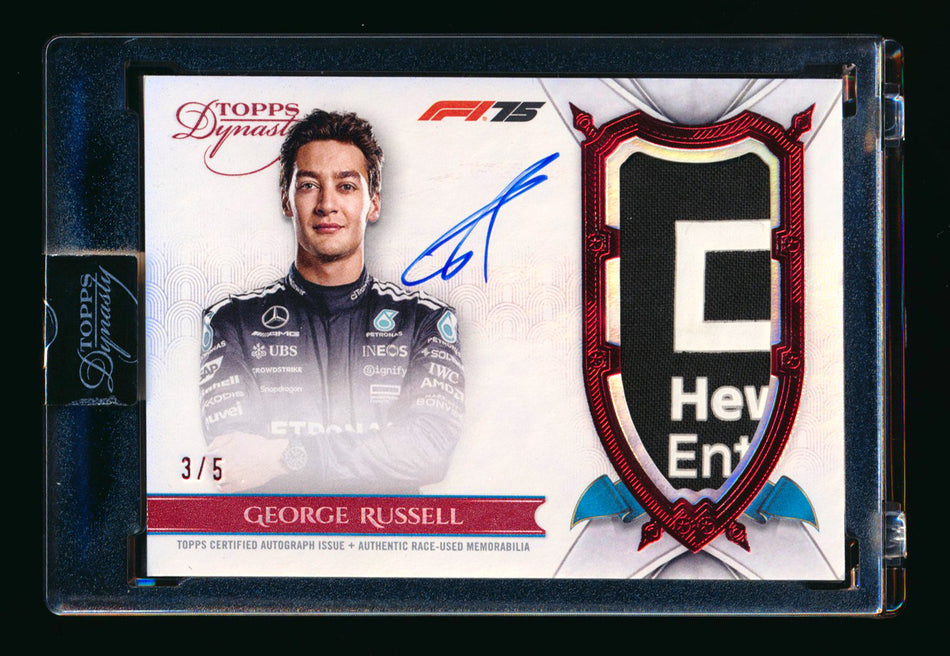 2025 Topps Dynasty F1 #DAP-GRU George Russell Red Patch Autograph #3/5 ** (SOLD eBay - $1,895.00 - 2/10/2026) **