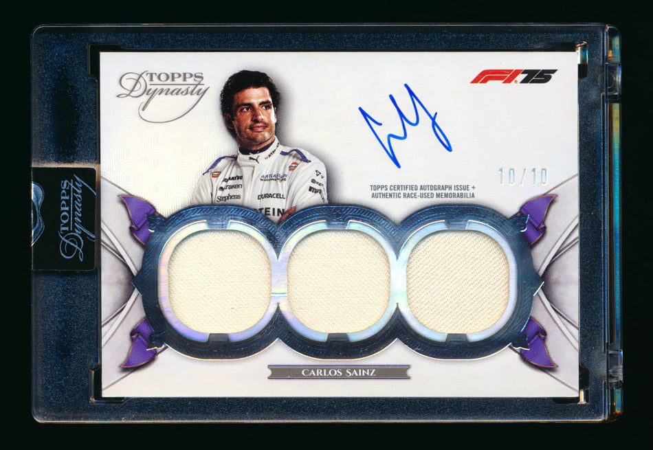 2025 Topps Dynasty F1 #SDTRA-CSAI Carlos Sainz Triple Patch Autograph #10/10 (Last #!)