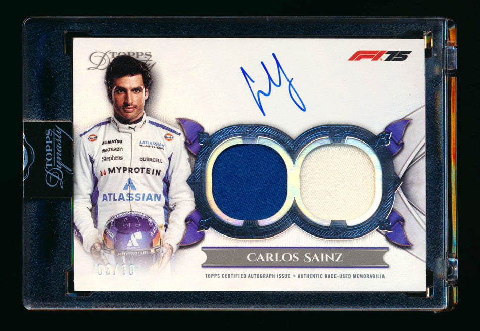 2025 Topps Dynasty F1 #SDDRA-CSA Carlos Sainz Dual Patch Autograph #03/10