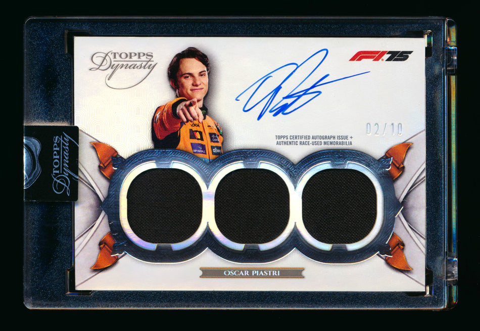 2025 Topps Dynasty F1 #SDTRA-OPII Oscar Piastri Triple Patch Autograph #02/10 ** (SOLD - $1,895.00 - 12/22/2025) **