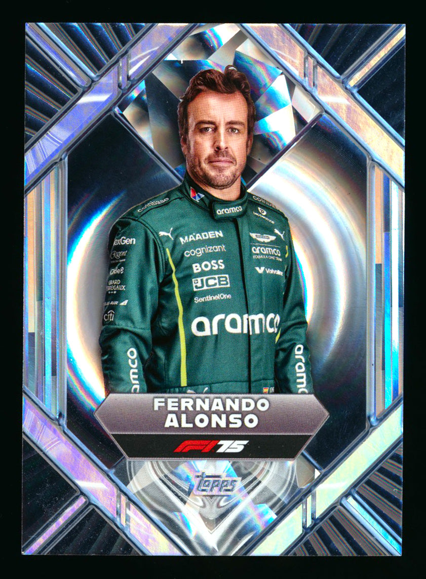 2025 Topps Dynasty F1 #LS-5 Fernando Alonso Liquid Silver Refractor