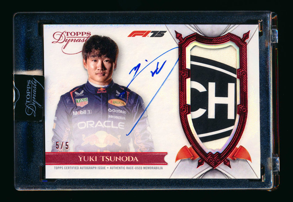 2025 Topps Dynasty F1 #DAP-YTSIII Yuki Tsunoda Red Patch Autograph #5/5 (Last #!)