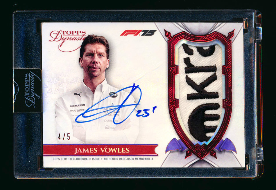 2025 Topps Dynasty F1 #DAP-JVO James Vowles Red Patch Autograph #4/5 ** (SOLD - $349.00 - 12/24/2025) **