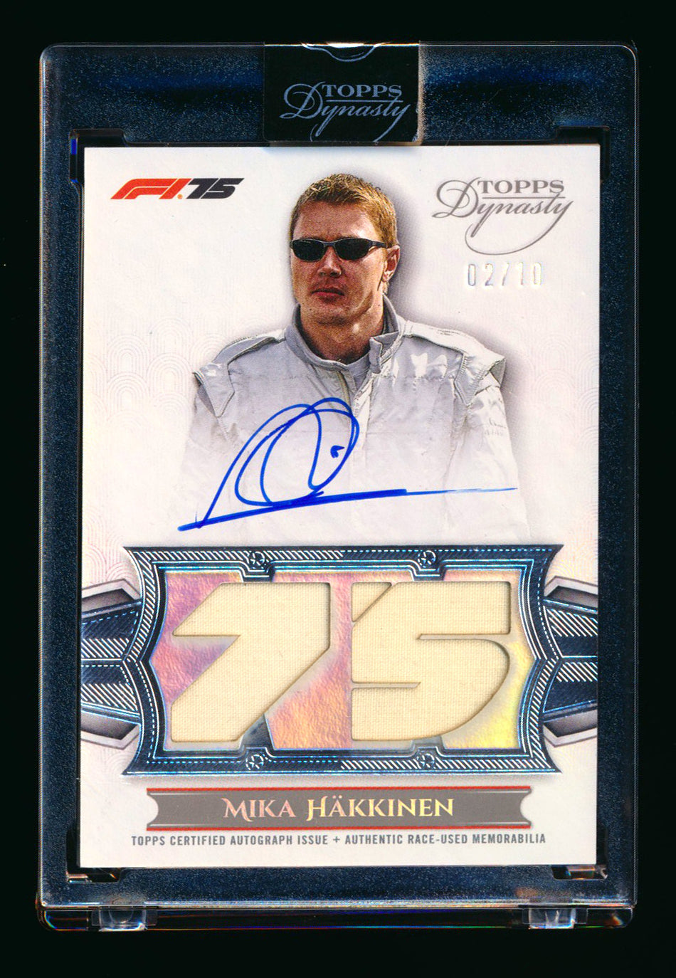 2025 Topps Dynasty F1 #LPA-MHA Mika Hakkinen 1ST Year Patch Autograph #02/10 ** (SOLD - $449.00 - 1/2/2026) **