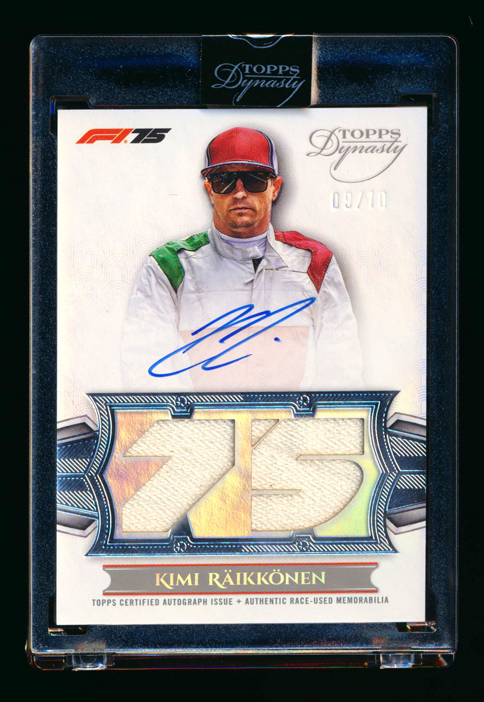 2025 Topps Dynasty F1 #LPA-KRAII Kimi Raikkonen Patch Autograph #09/10 ** (SOLD eBay - $595.00 - 1/7/2026) **