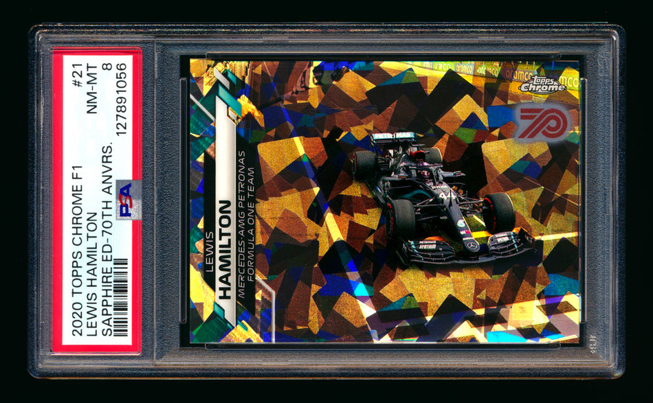 2020 Topps Chrome Sapphire F1 #21 Lewis Hamilton RC 70th Silver Refractor #05/70 PSA 8 ** (SOLD eBay - $95.00 - 3/31/2026) **
