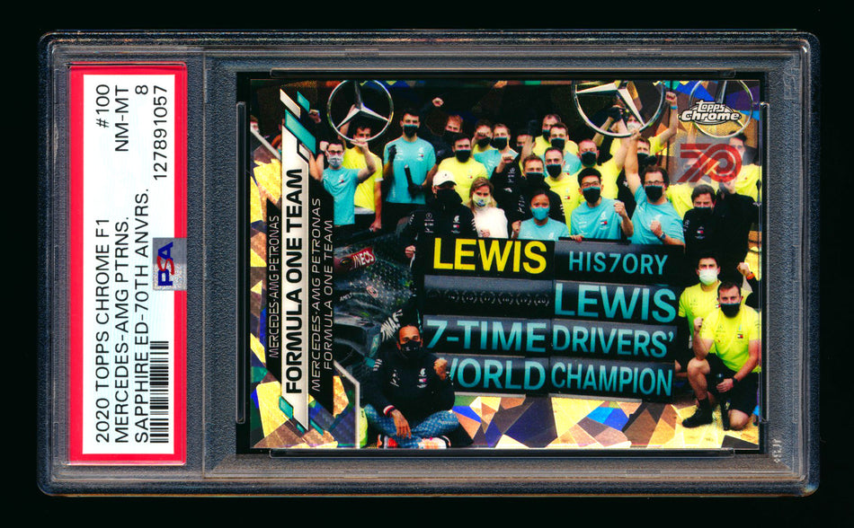 2020 Topps Chrome Sapphire F1 #100 Mercedes-AMG Petronas/Lewis Hamilton RC 70th Silver Refractor #54/70 PSA 8 ** (SOLD eBay - $109.00 - 3/31/2026) **