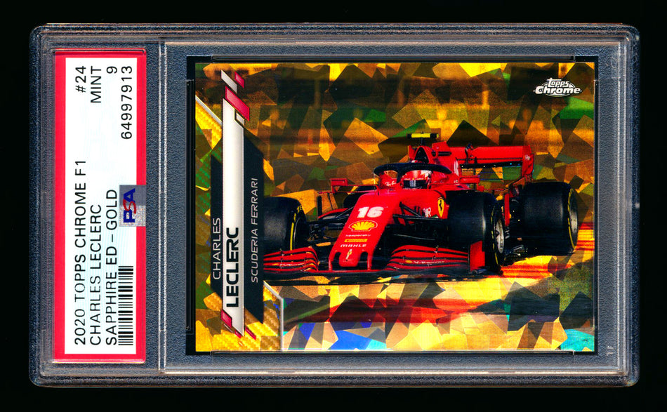 2020 Topps Chrome Sapphire F1 #24 Charles Leclerc RC Gold Refractor #17/50 PSA 9 ** (SOLD eBay - $159.00 - 2/8/2026) **