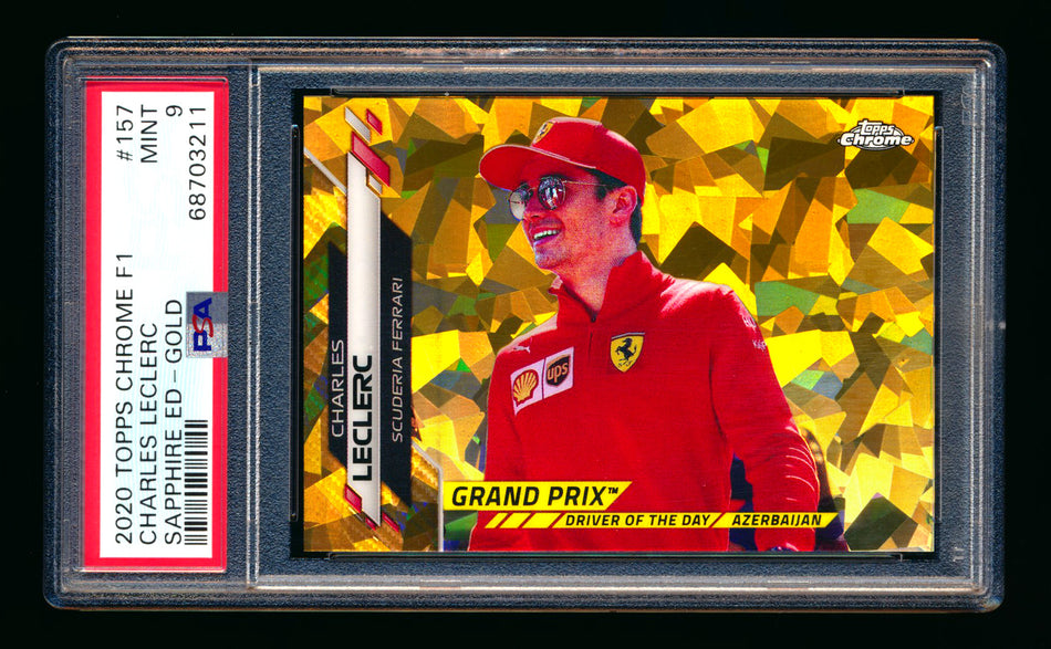 2020 Topps Chrome Sapphire F1 #157 Charles Leclerc RC Gold Refractor #30/50 PSA 9 ** (SOLD eBay - $195.00 - 5/10/2026) **