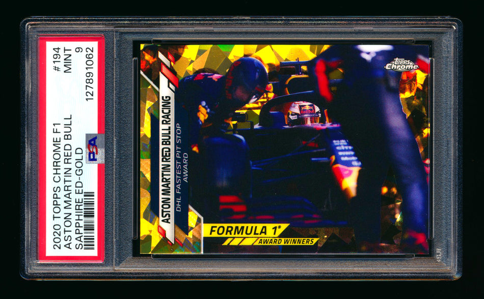2020 Topps Chrome Sapphire F1 #194 Aston Martin Red Bull RC Gold Refractor #33/50 PSA 9 (Max Verstappen Car #33) ** (SOLD eBay - $190.00 - 1/2/2026) **