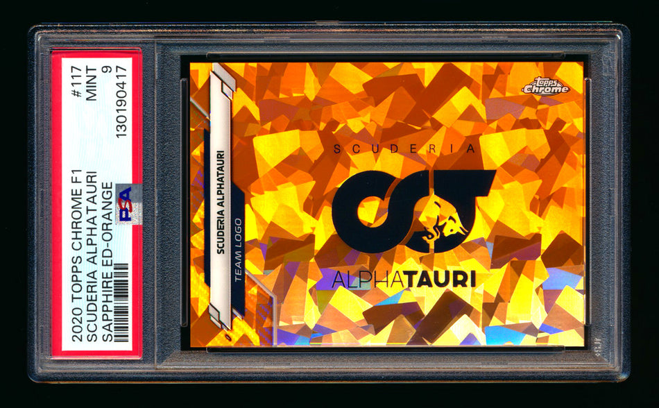 2020 Topps Chrome Sapphire F1 #117 Scuderia Alphatauri Team Logo RC Orange Refractor #01/25 PSA 9 (First #!)