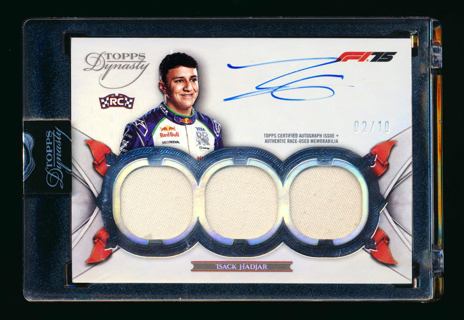 2025 Topps Dynasty F1 #SDTRA-IHAII Isack Hadjar RC ROOKIE Triple Patch Autograph #02/10