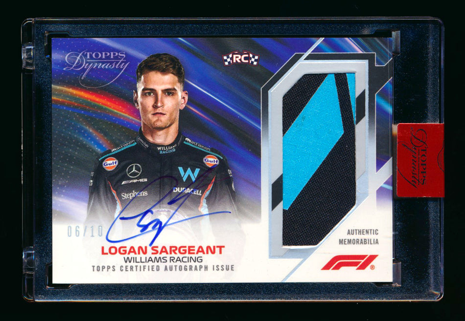 2023 Topps Dynasty F1 #DAP-LSGII Logan Sargeant RC ROOKIE Patch Autograph #06/10