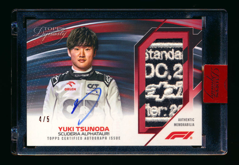 2023 Topps Dynasty F1 #DAP-YTII Yuki Tsunoda Red Patch Autograph #4/5