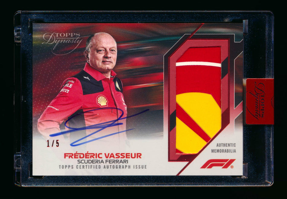2023 Topps Dynasty F1 #DAP-FV Frederic Vasseur Red Patch Autograph #1/5 1ST Year Ferrari (First #!) ** (SOLD eBay - $395.00 - 3/30/2026) **
