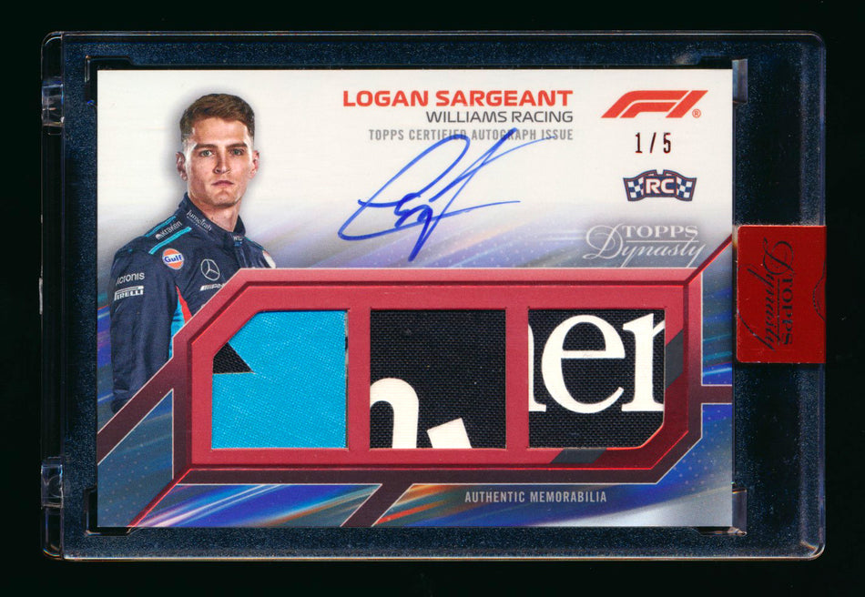 2023 Topps Dynasty F1 #SDTRA-LSG Logan Sargeant RC ROOKIE Red Triple Patch Autograph #1/5 (First #!)