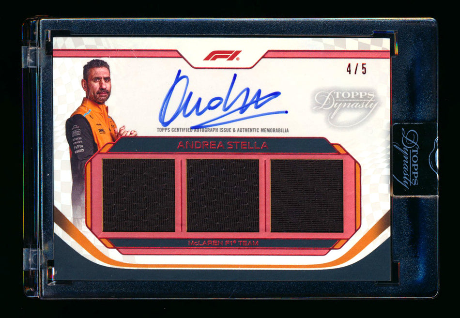 2024 Topps Dynasty F1 #SDTRA-ASTIII Andrea Stella Red Triple Patch Autograph #4/5