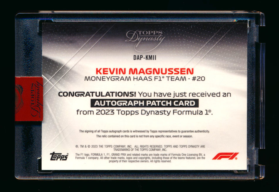 2023 Topps Dynasty F1 #DAP-KMII Kevin Magnussen Patch Autograph #07/10
