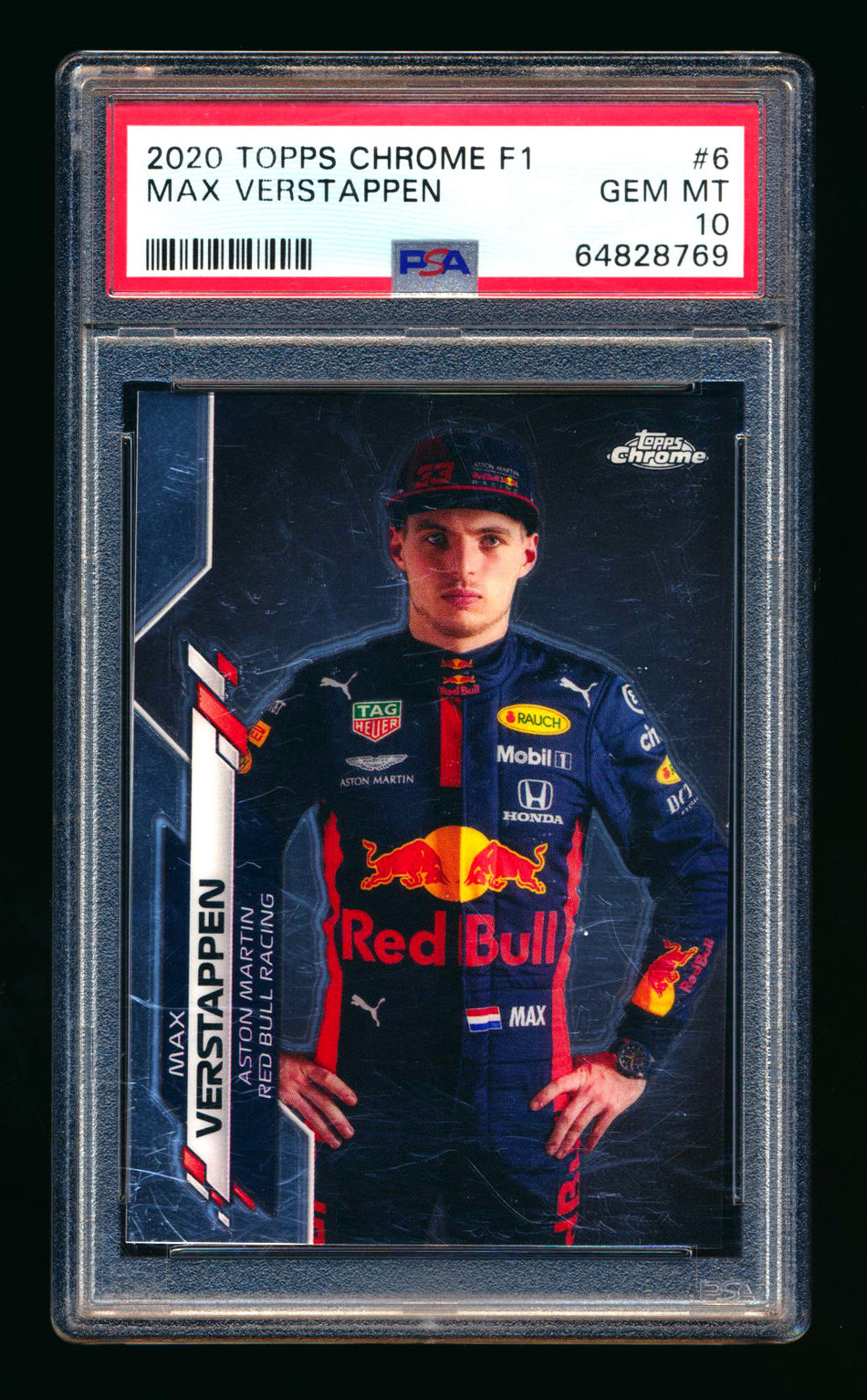 2020 Topps Chrome F1 #6 Max Verstappen RC Portrait PSA 10 ** (SOLD eBay - $379.00 - 2/6/2026) **