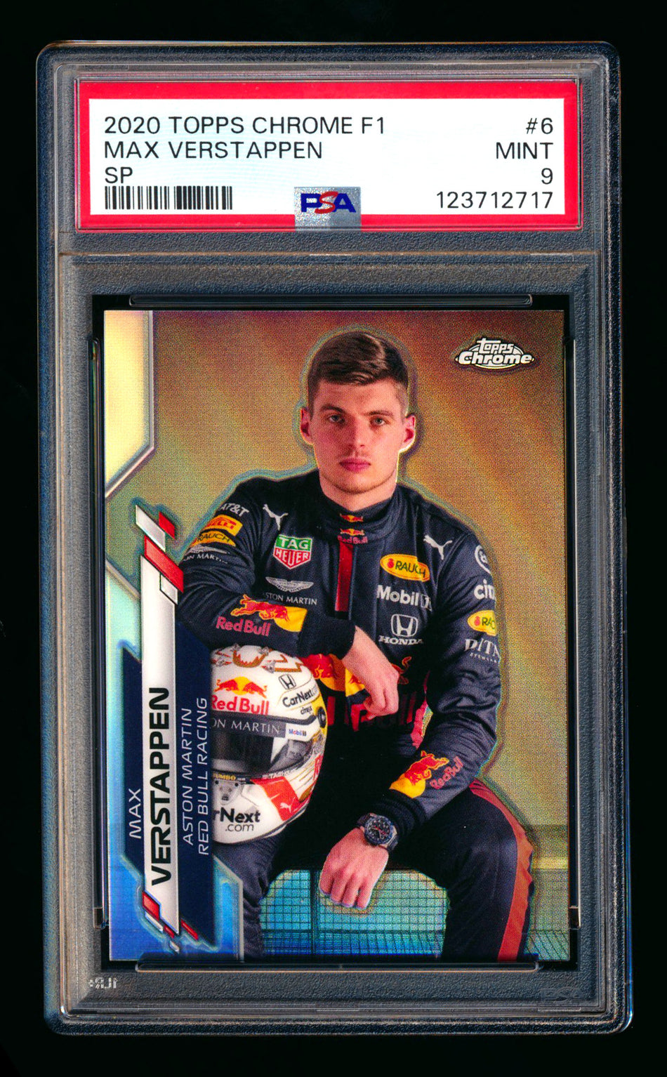 2020 Topps Chrome F1 #6 Max Verstappen RC Refractor Image Variation SP PSA 9 ** (SOLD - $1,315.60 - 3/1/2026) **