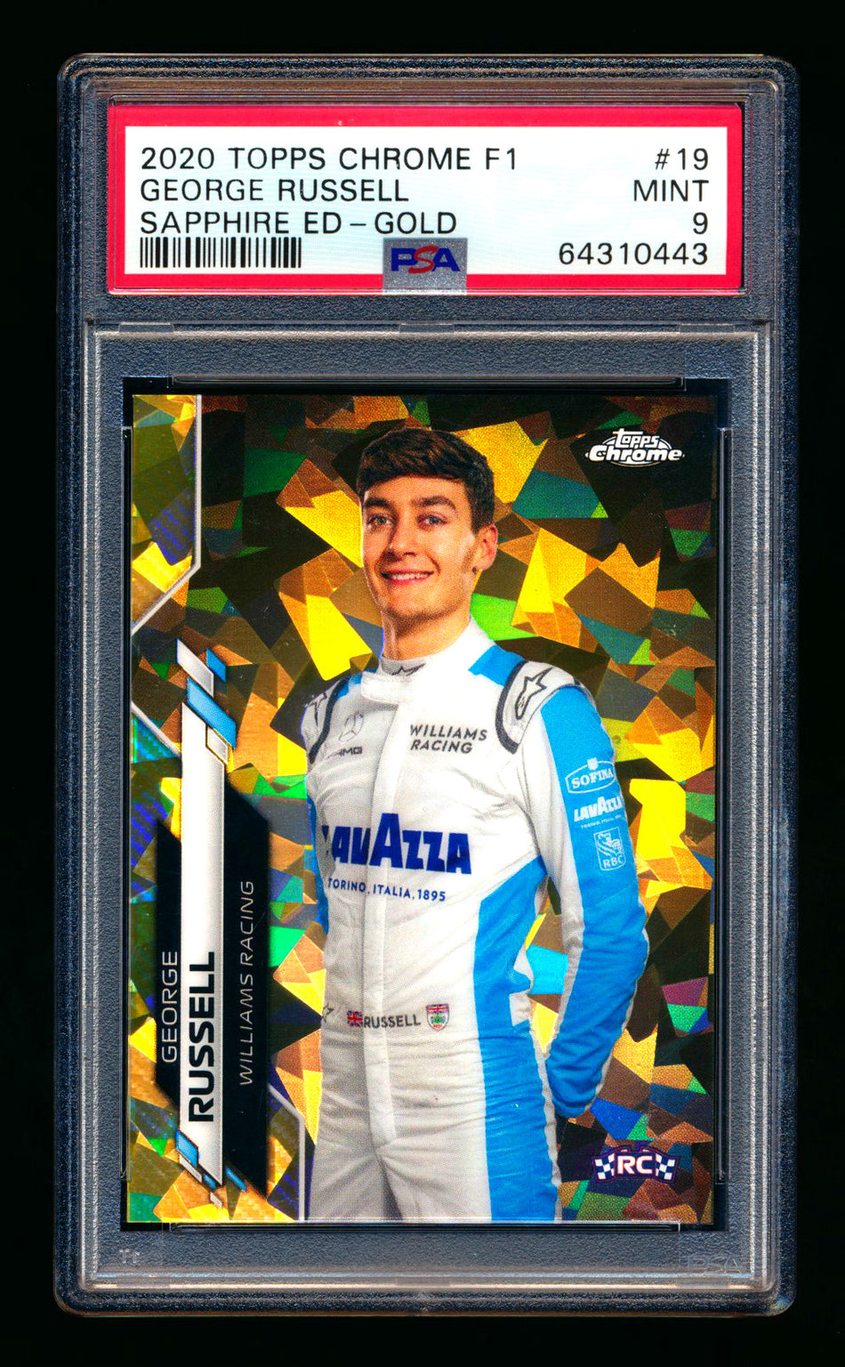 2020 Topps Chrome Sapphire F1 #19 George Russell RC Gold Refractor Portrait #05/50 PSA 9 ** (SOLD - $1,150.00 - 2/17/2026) **