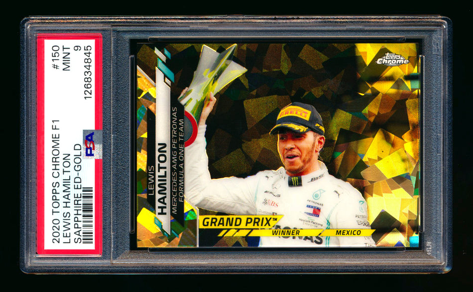 2020 Topps Chrome Sapphire F1 #150 Lewis Hamilton RC Gold Refractor #43/50 PSA 9 ** (SOLD eBay - $295.00 - 2/13/2026) **