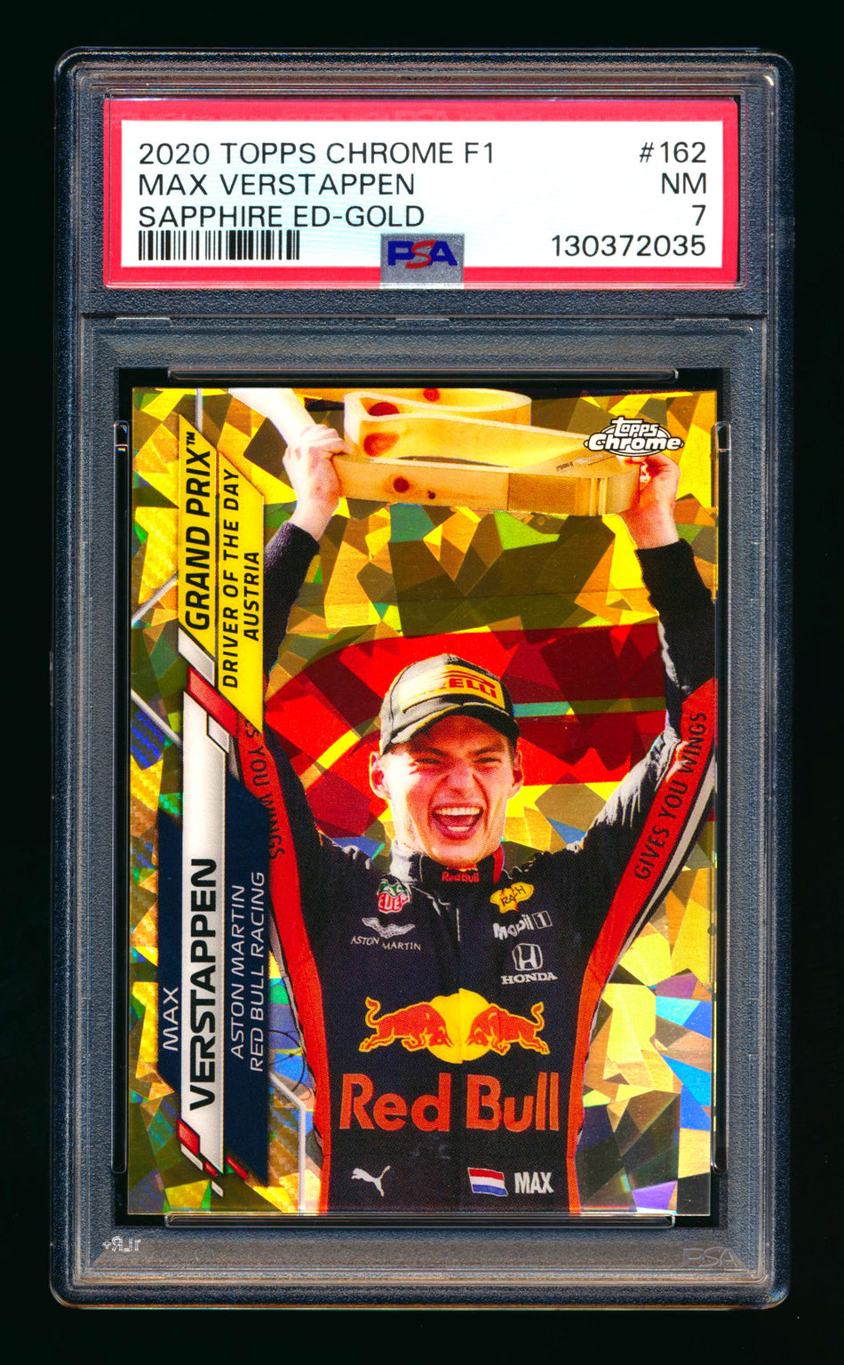 2020 Topps Chrome Sapphire F1 #162 Max Verstappen RC Gold Refractor #21/50 PSA 7  ** (SOLD - $150.00 - 1/24/2026) **