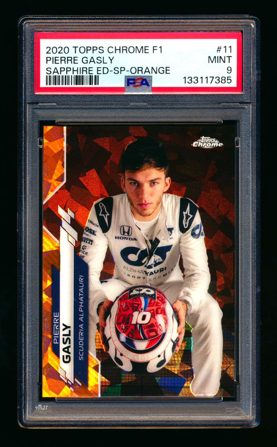2020 Topps Chrome Sapphire F1 #11 Pierre Gasly RC Orange Refractor Image Variation SP #12/25 PSA 9 ** (SOLD - $787.60 - 3/1/2026) **
