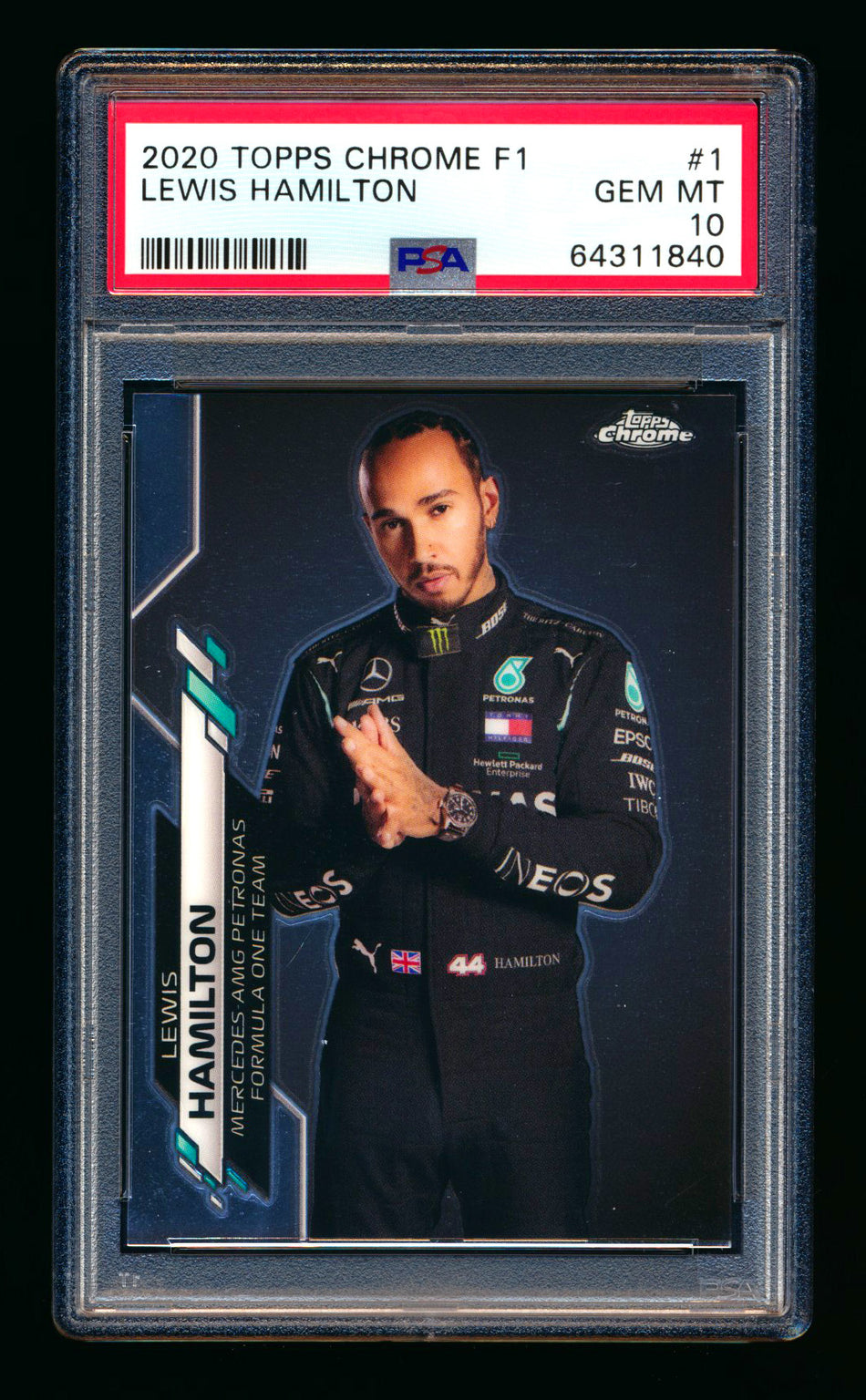 2020 Topps Chrome F1 #1 Lewis Hamilton RC Portrait PSA 10 ** (SOLD eBay - $249.00 - 2/9/2026) **