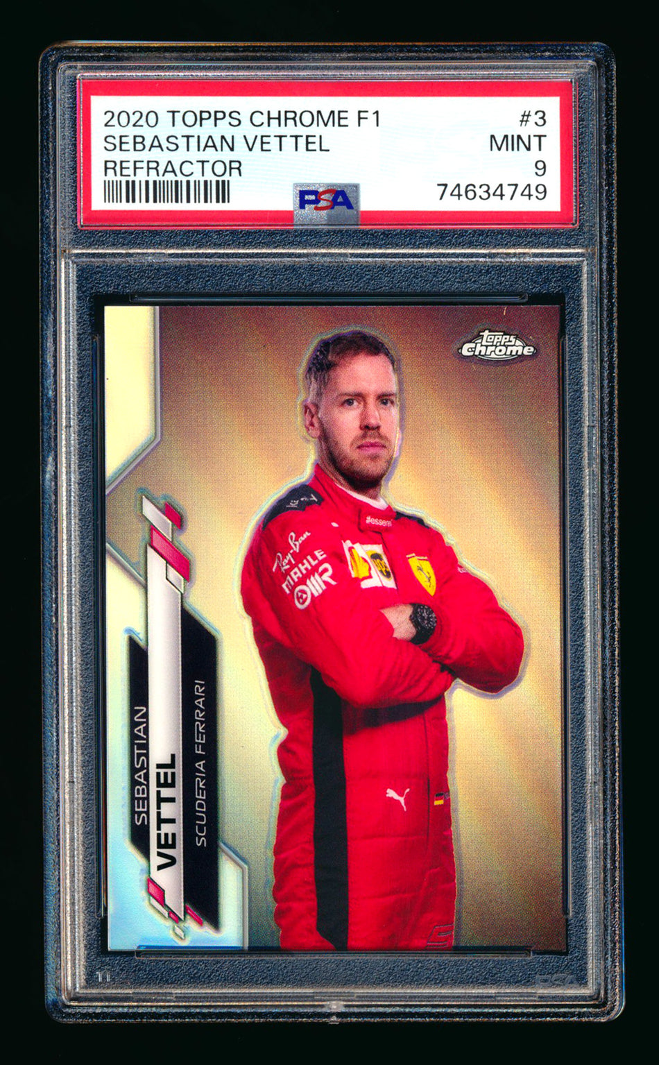2020 Topps Chrome F1 #3 Sebastian Vettel RC Refractor Portrait PSA 9
