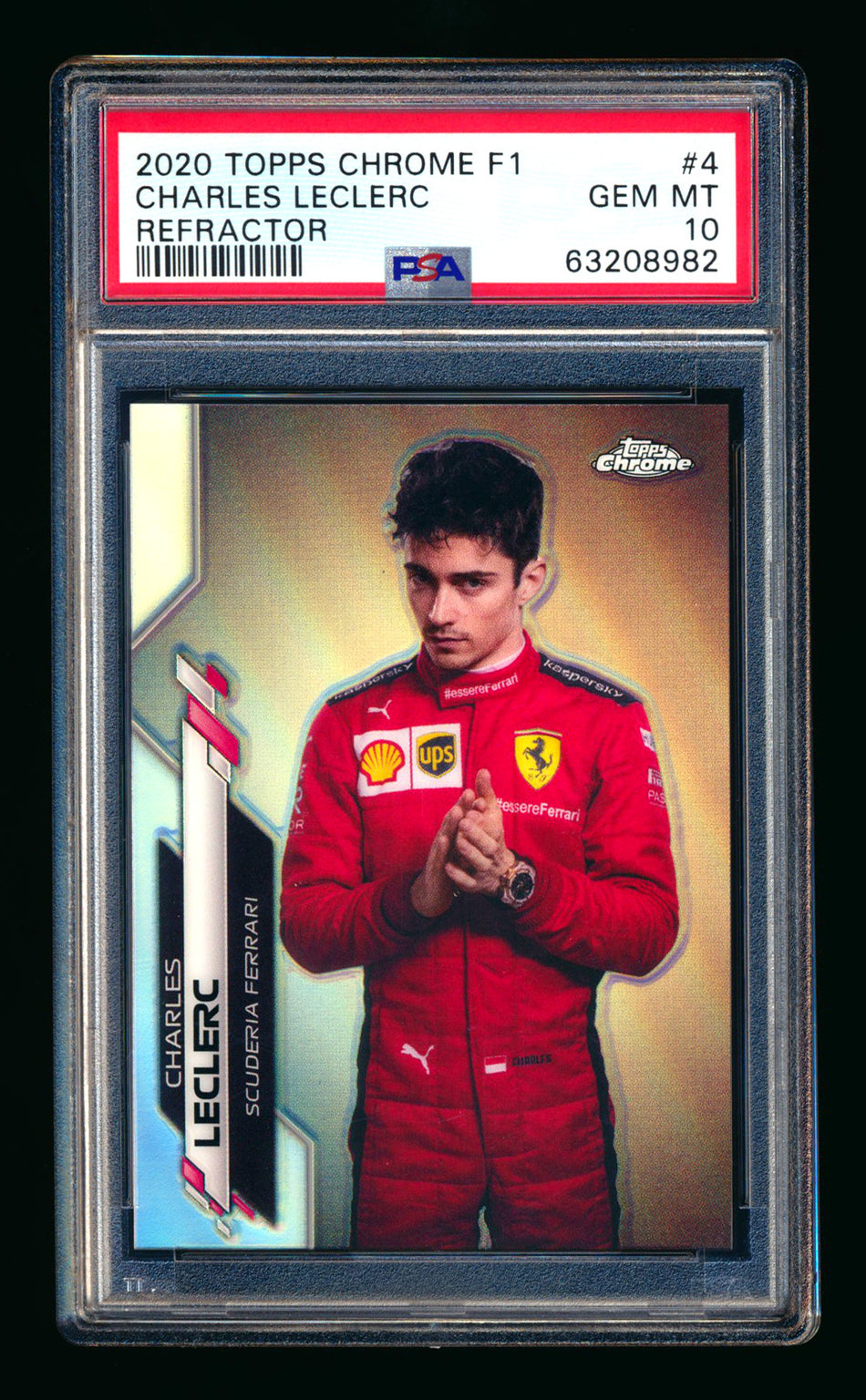 2020 Topps Chrome F1 #4 Charles Leclerc RC Refractor Portrait PSA 10 ** (SOLD eBay - $349.00 - 2/8/2026) **