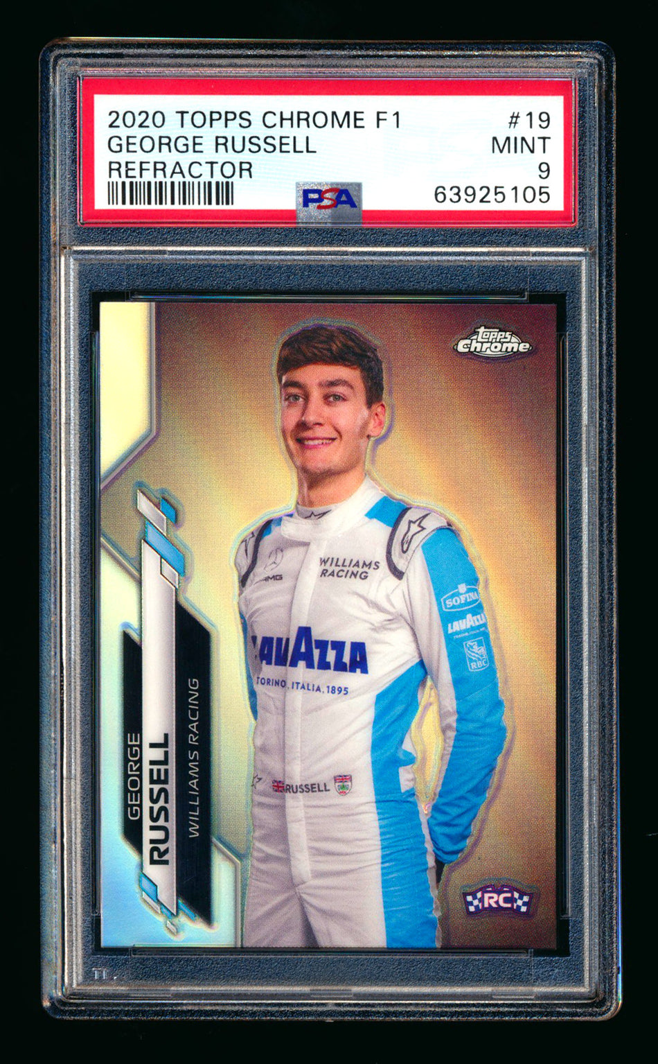 2020 Topps Chrome F1 #19 George Russell RC Refractor Portrait PSA 9 ** (SOLD eBay - $85.00 - 2/8/2026) **