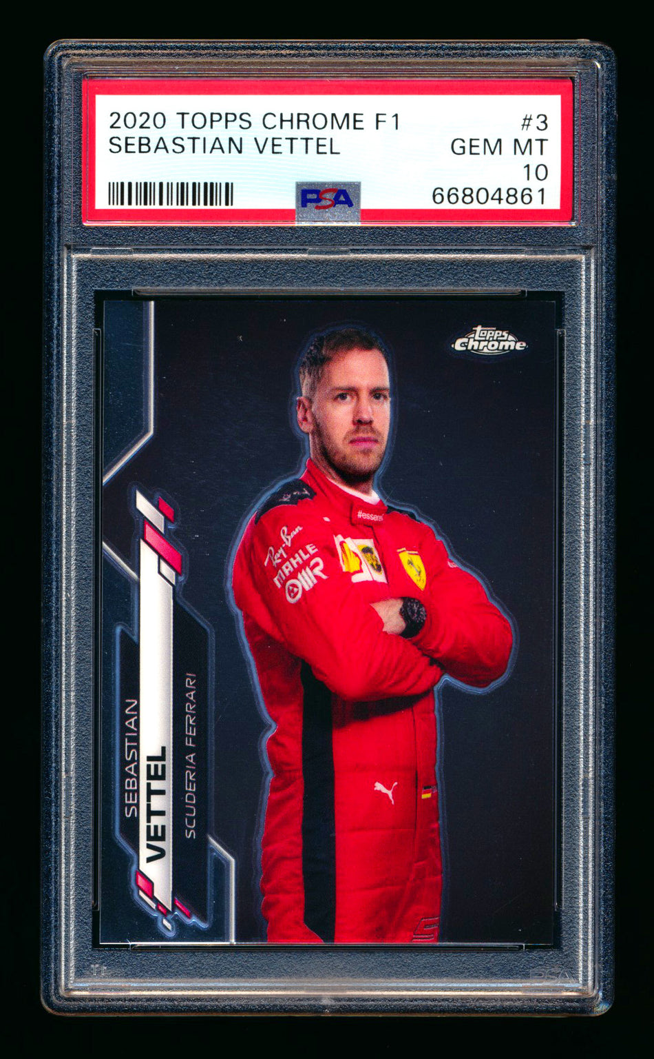 2020 Topps Chrome F1 #3 Sebastian Vettel RC Portrait PSA 10  ** (SOLD eBay - $79.00 - 2/20/2026) **