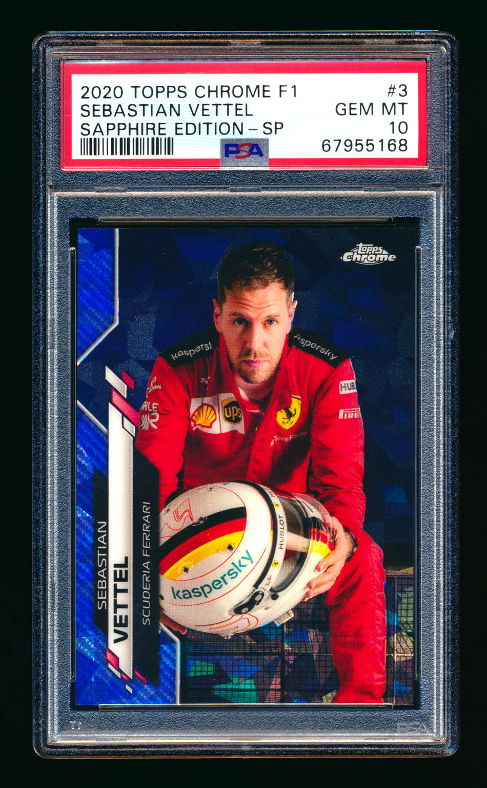 2020 Topps Chrome Sapphire F1 #3 Sebastian Vettel RC Refractor Image Variation SP PSA 10 ** (SOLD eBay - $279.00 - 2/18/2026) **