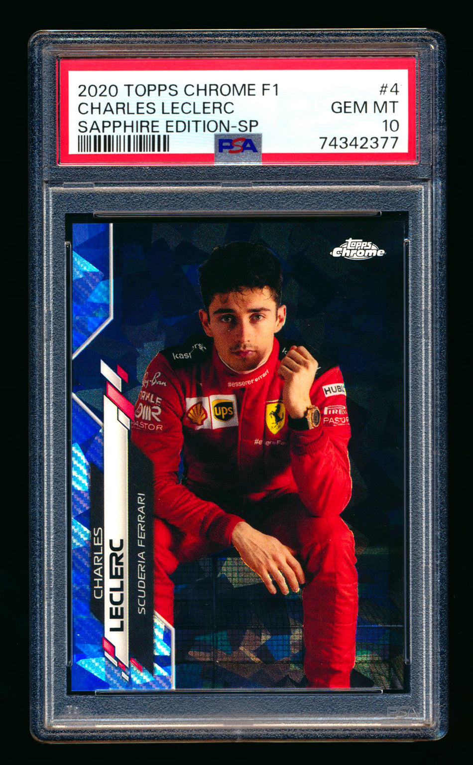 2020 Topps Chrome Sapphire F1 #4 Charles Leclerc RC Refractor Image Variation SP PSA 10 ** (SOLD eBay - $395.00 - 2/17/2026) **