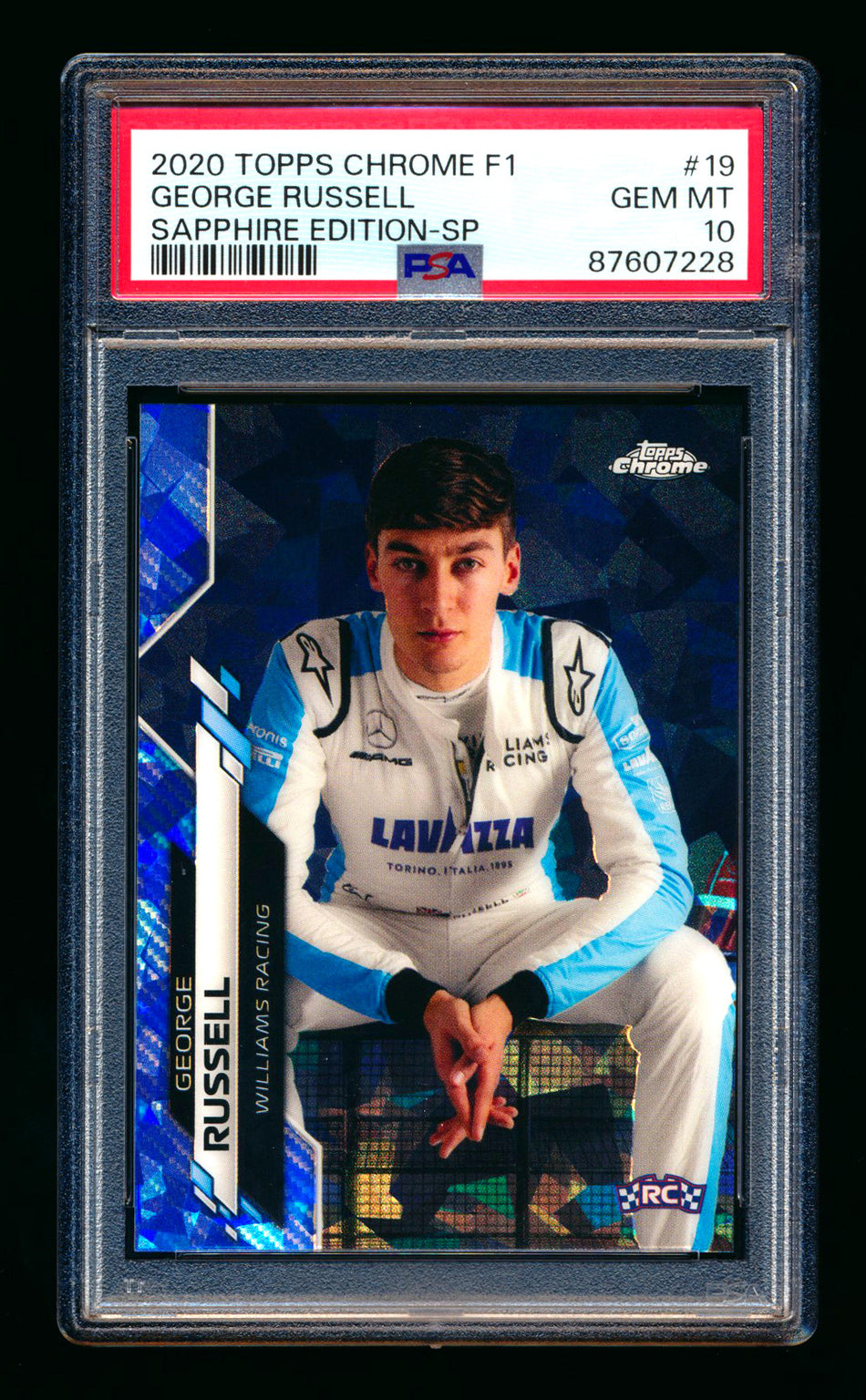 2020 Topps Chrome Sapphire F1 #19 George Russell RC Refractor Image Variation SP PSA 10 ** (SOLD eBay - $349.00 - 2/9/2026) **